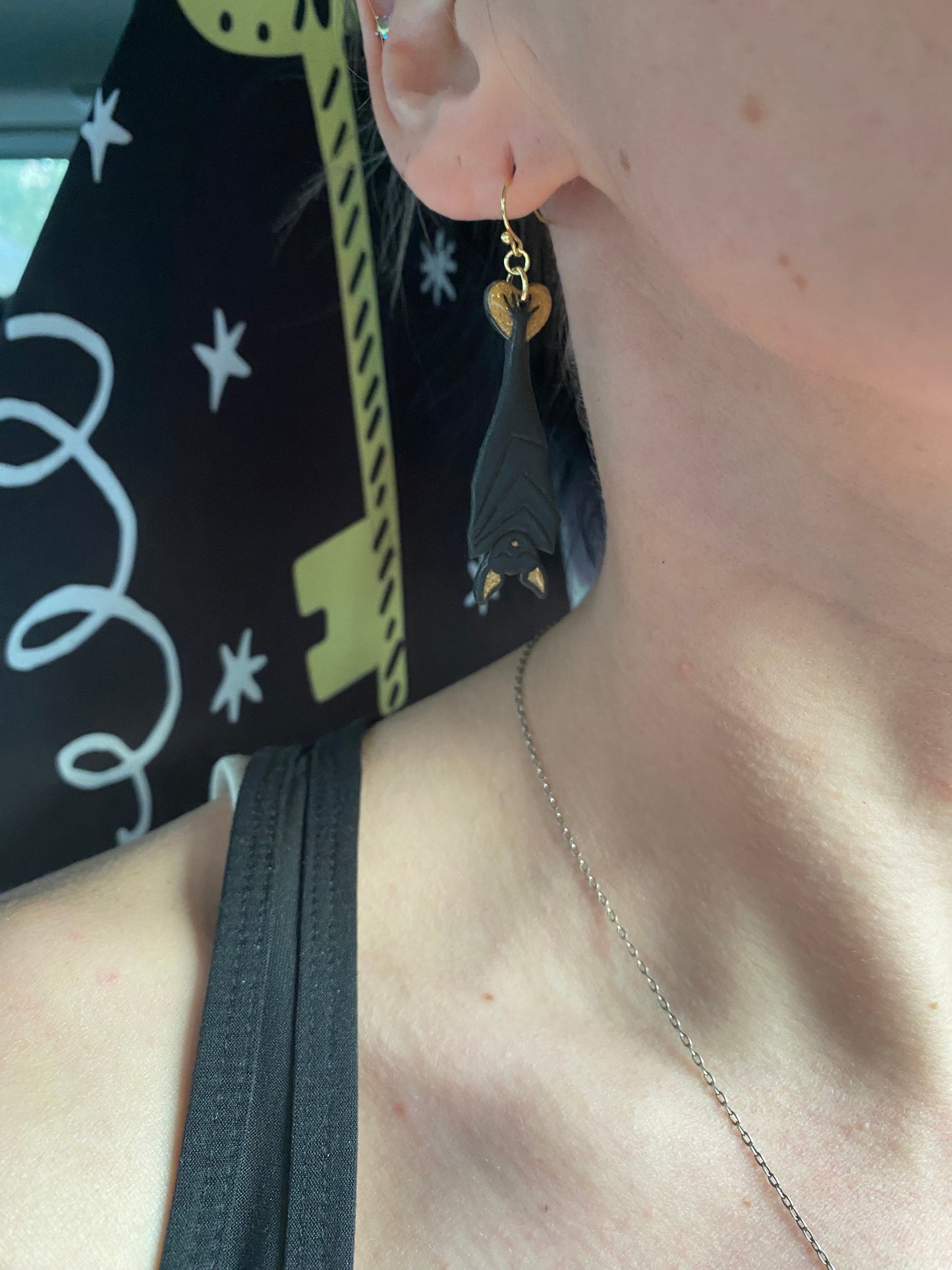 Hanging Bat Earrings