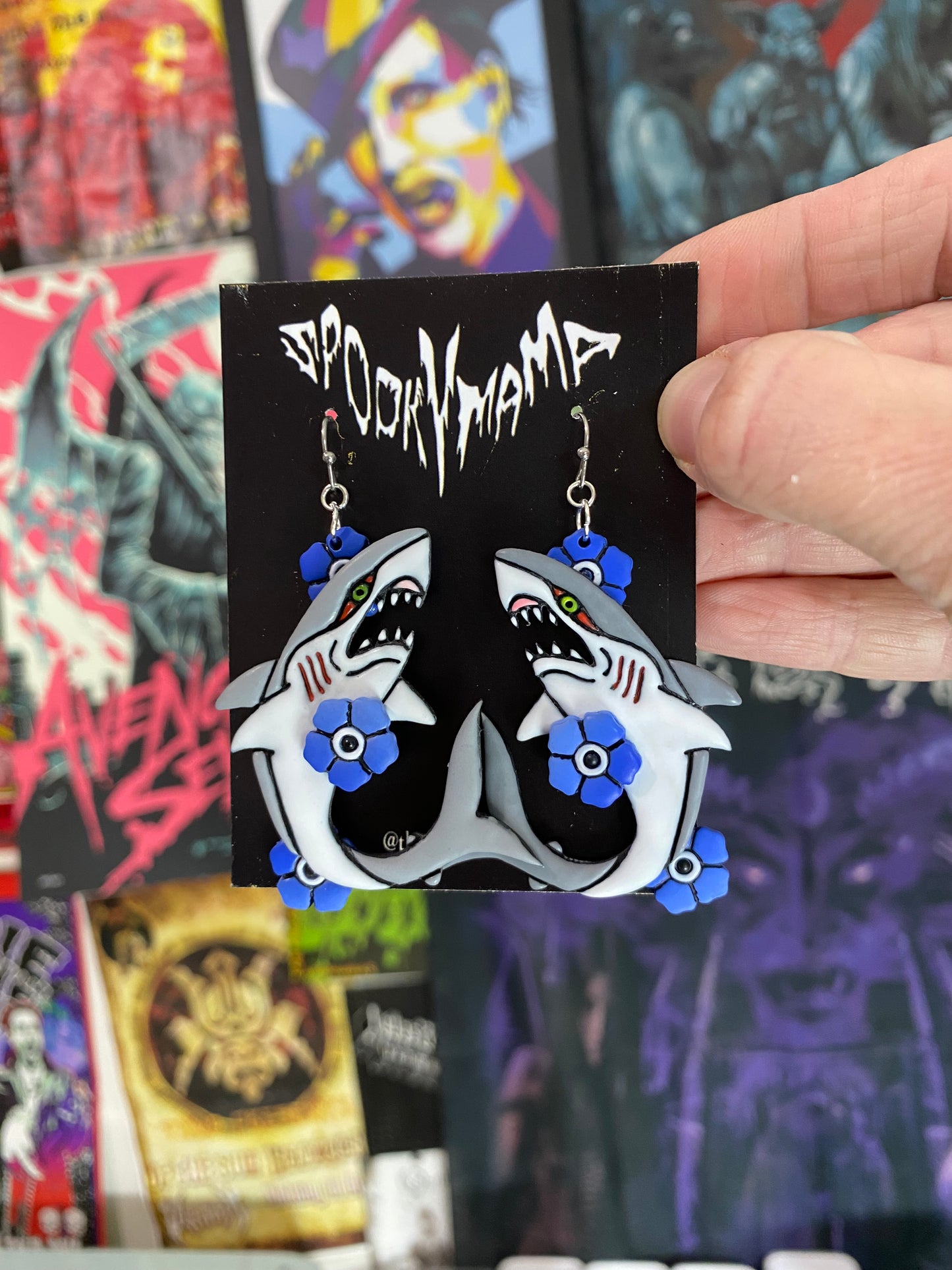Shark Earrings, Necklace, Magnet *MADE TO ORDER*