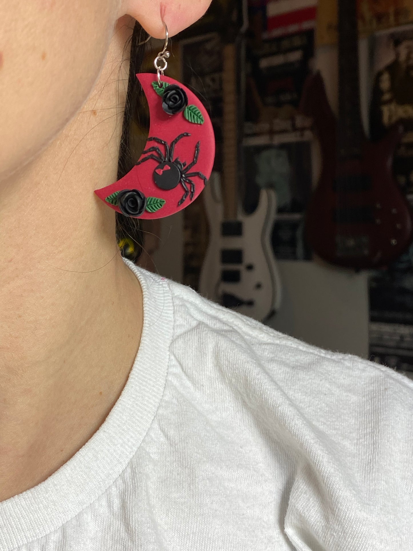 Black Widow Moon Earrings