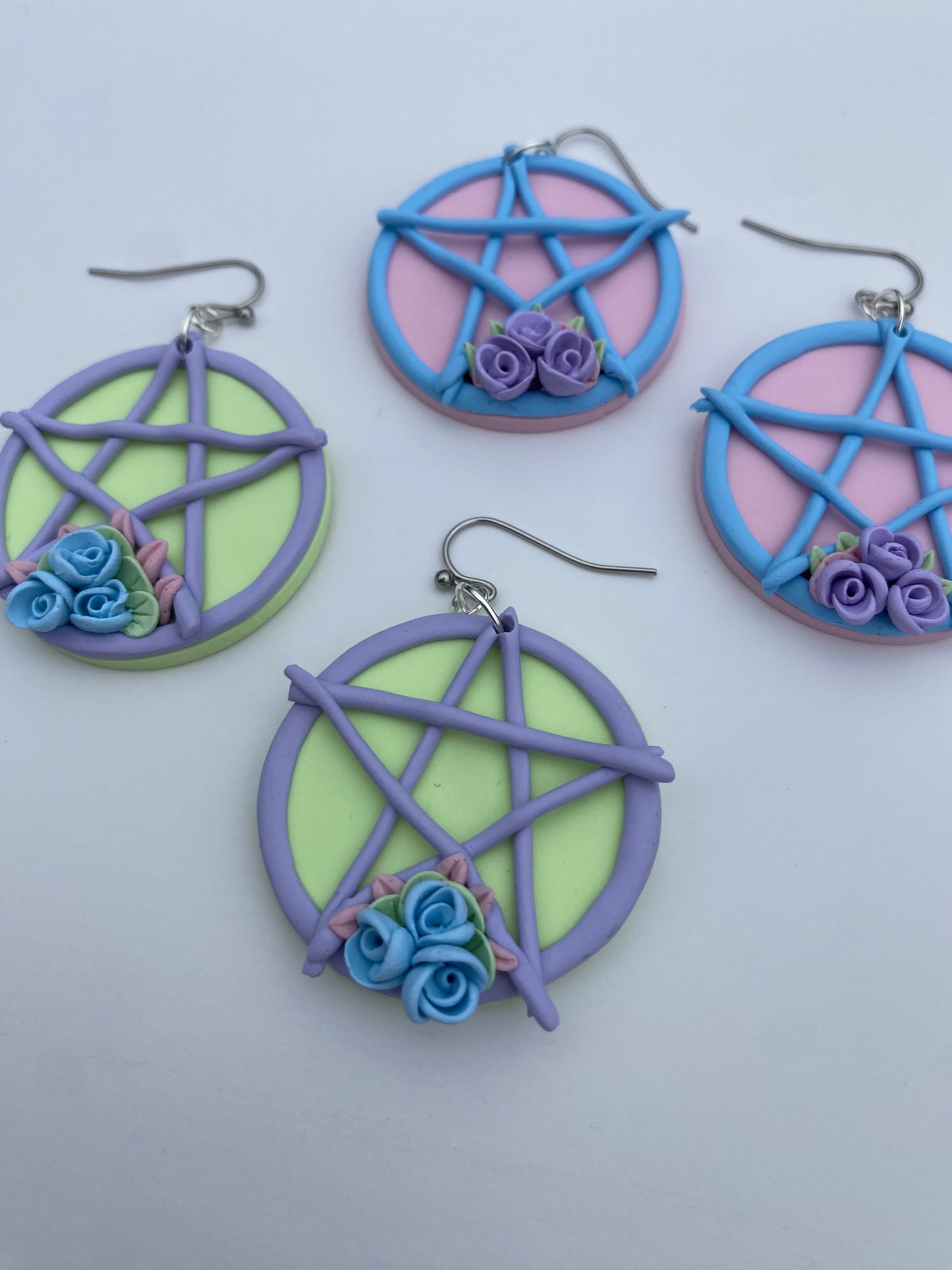 Pastel Pentacle Earrings