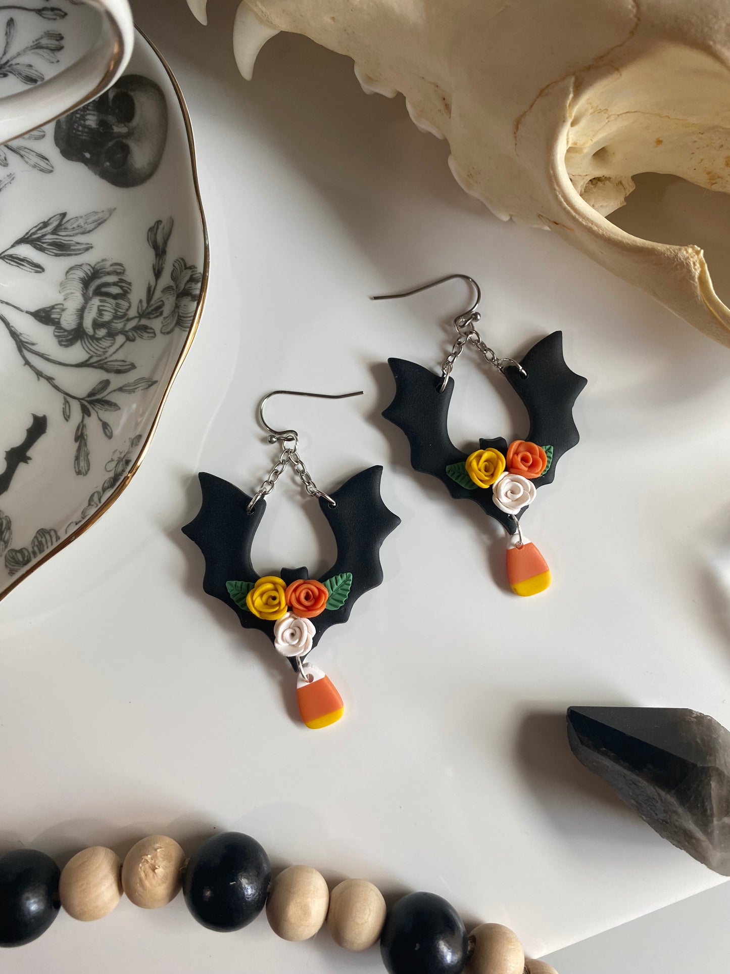 Candy Corn Bat Earrings