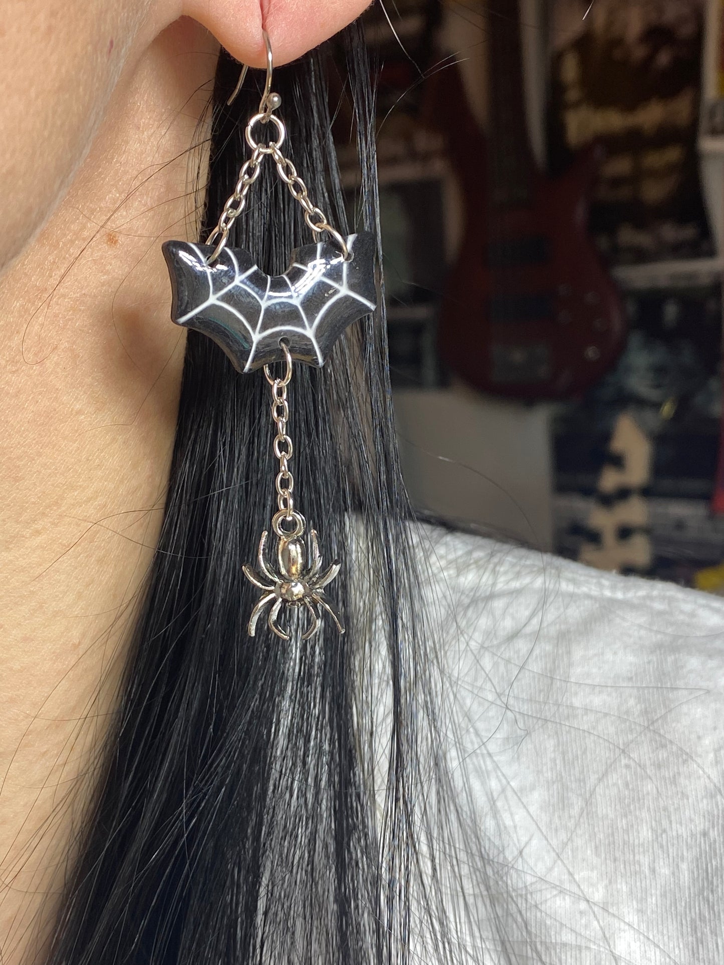 Hanging Spider Earrings