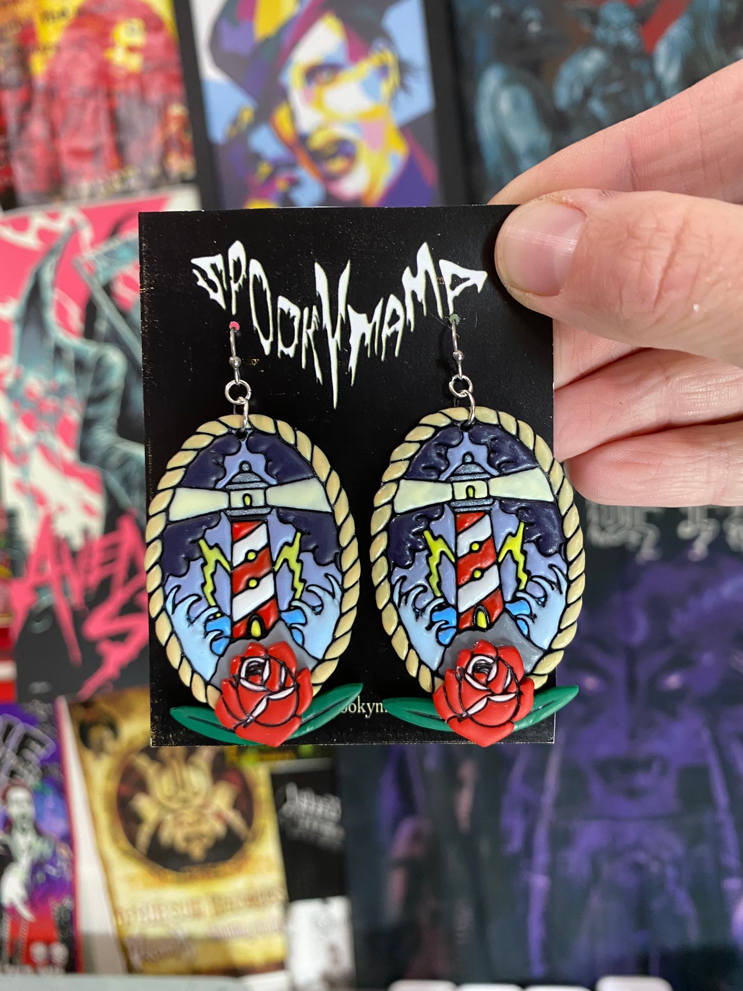 Lighthouse Earrings, Necklace, Magnet *MADE TO ORDER*