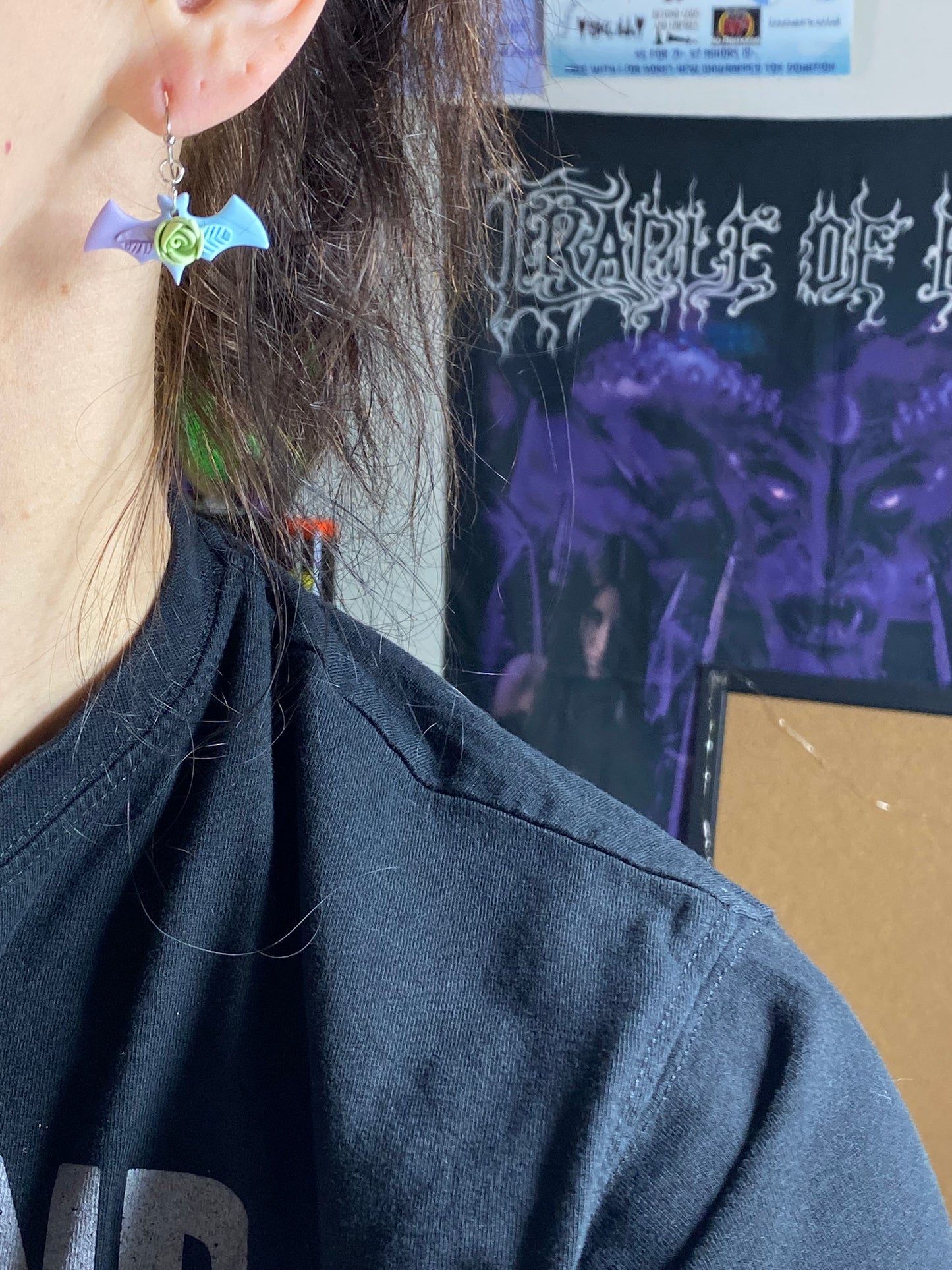 Pastel Gradient Bat Earrings