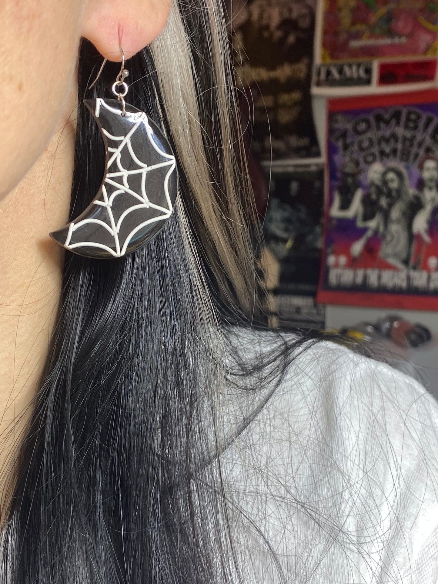 Web Moon Earrings