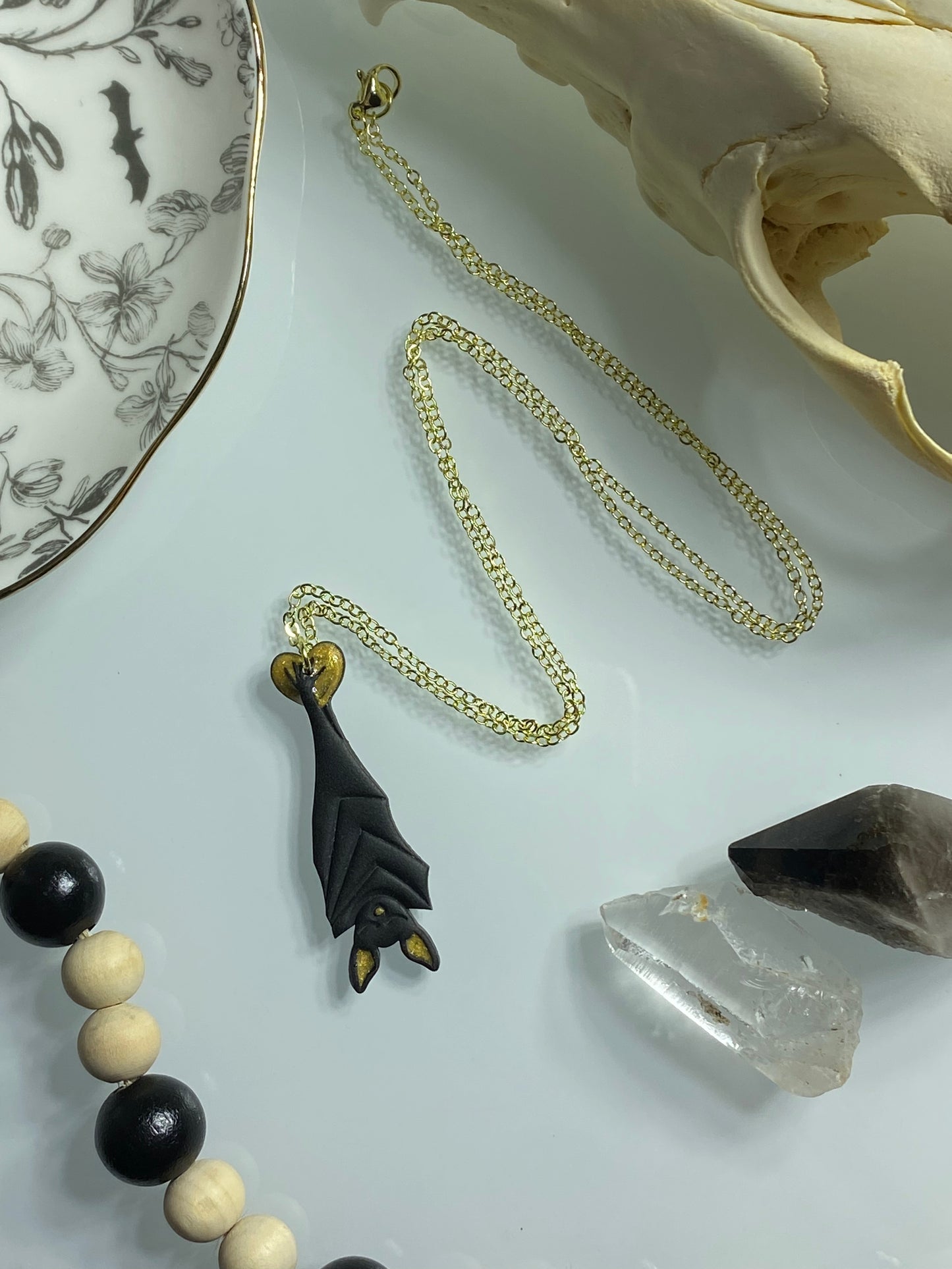 Hanging Bat Pendant Necklace