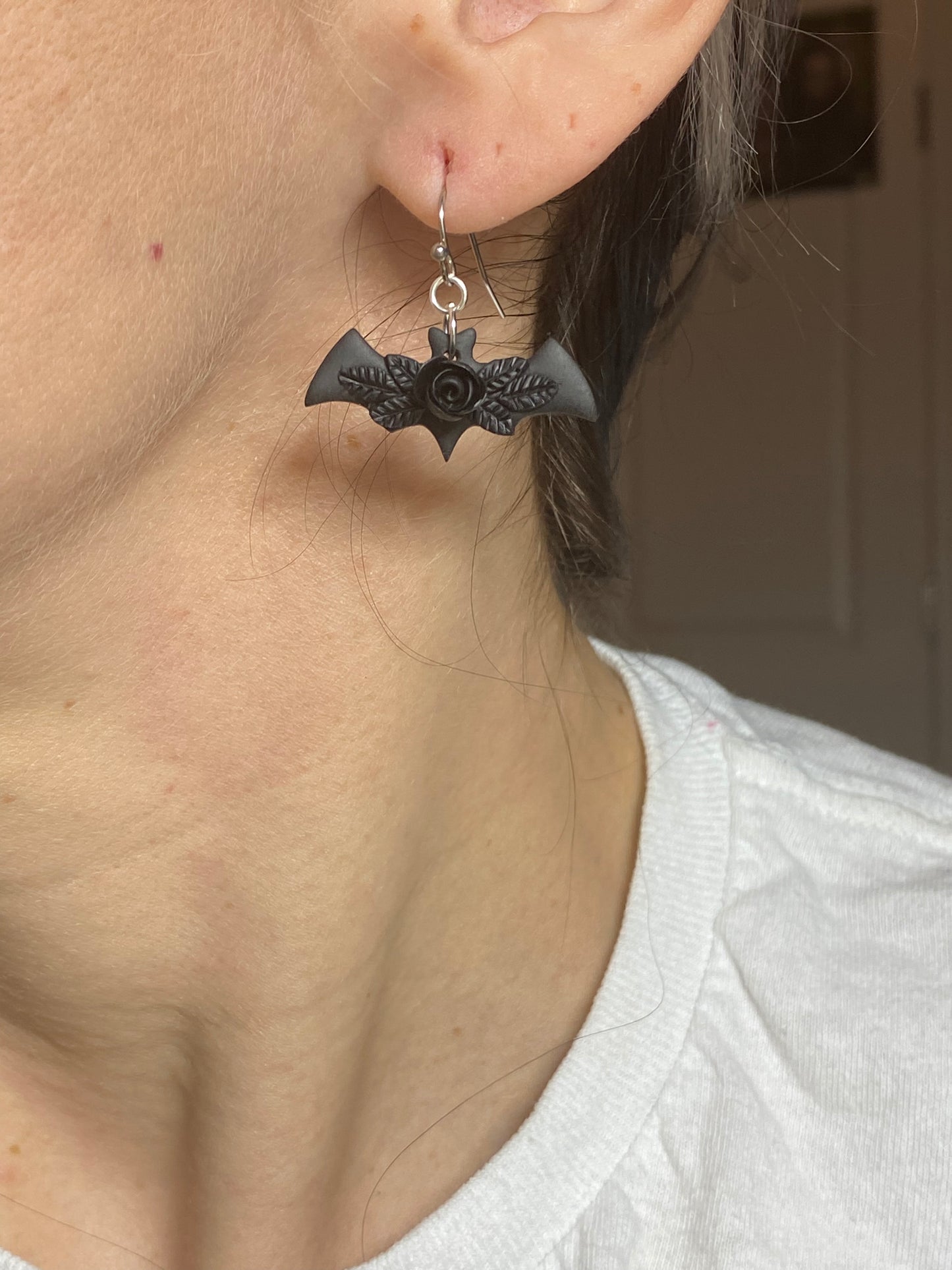 Floral Bat Earrings