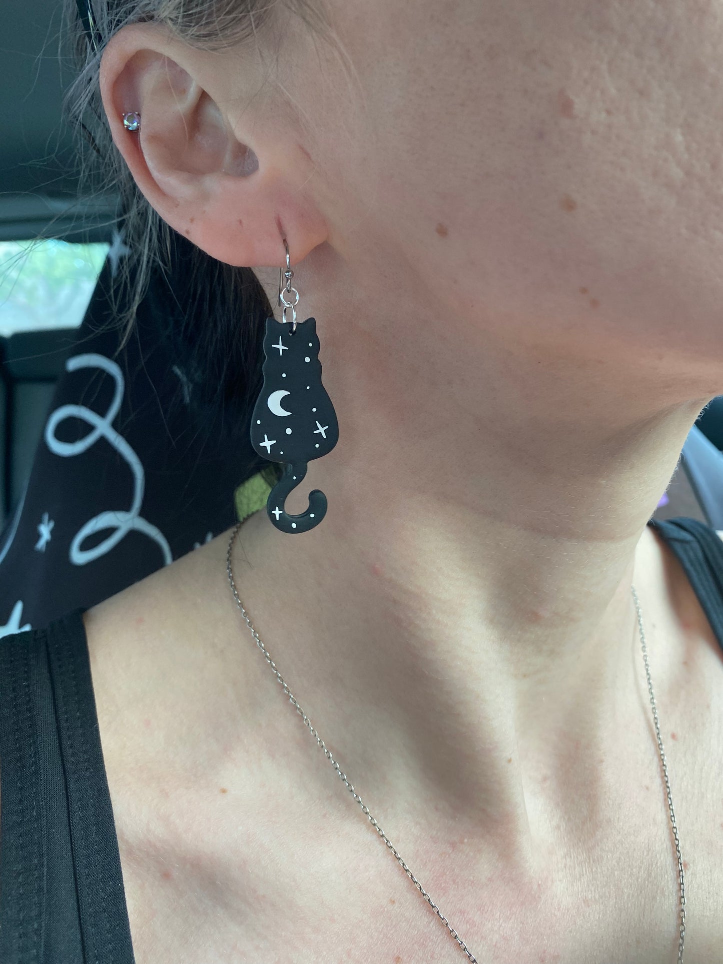 Galaxy Cat Earrings