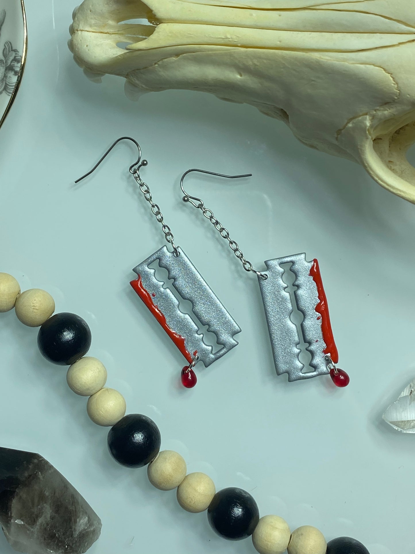 Bloody Razor Blade Earrings