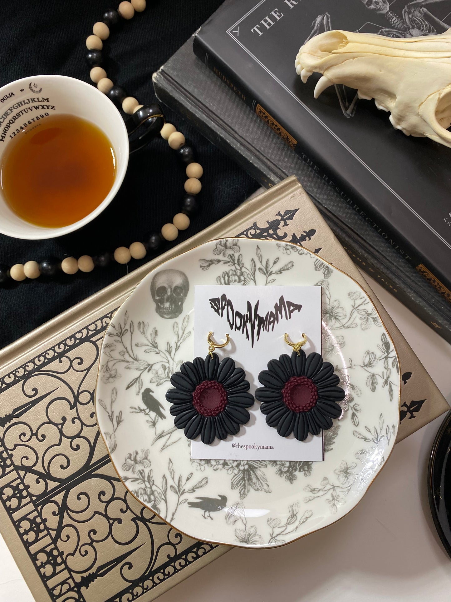 Dark and Moody Daisy Earrings
