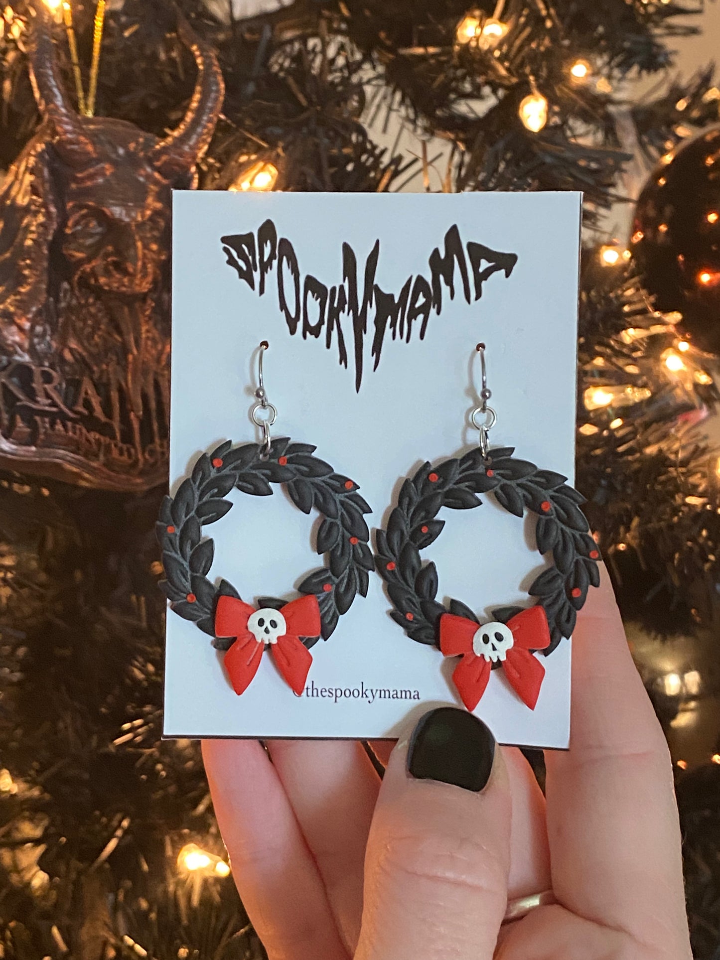 Spooky Wreath Earrings