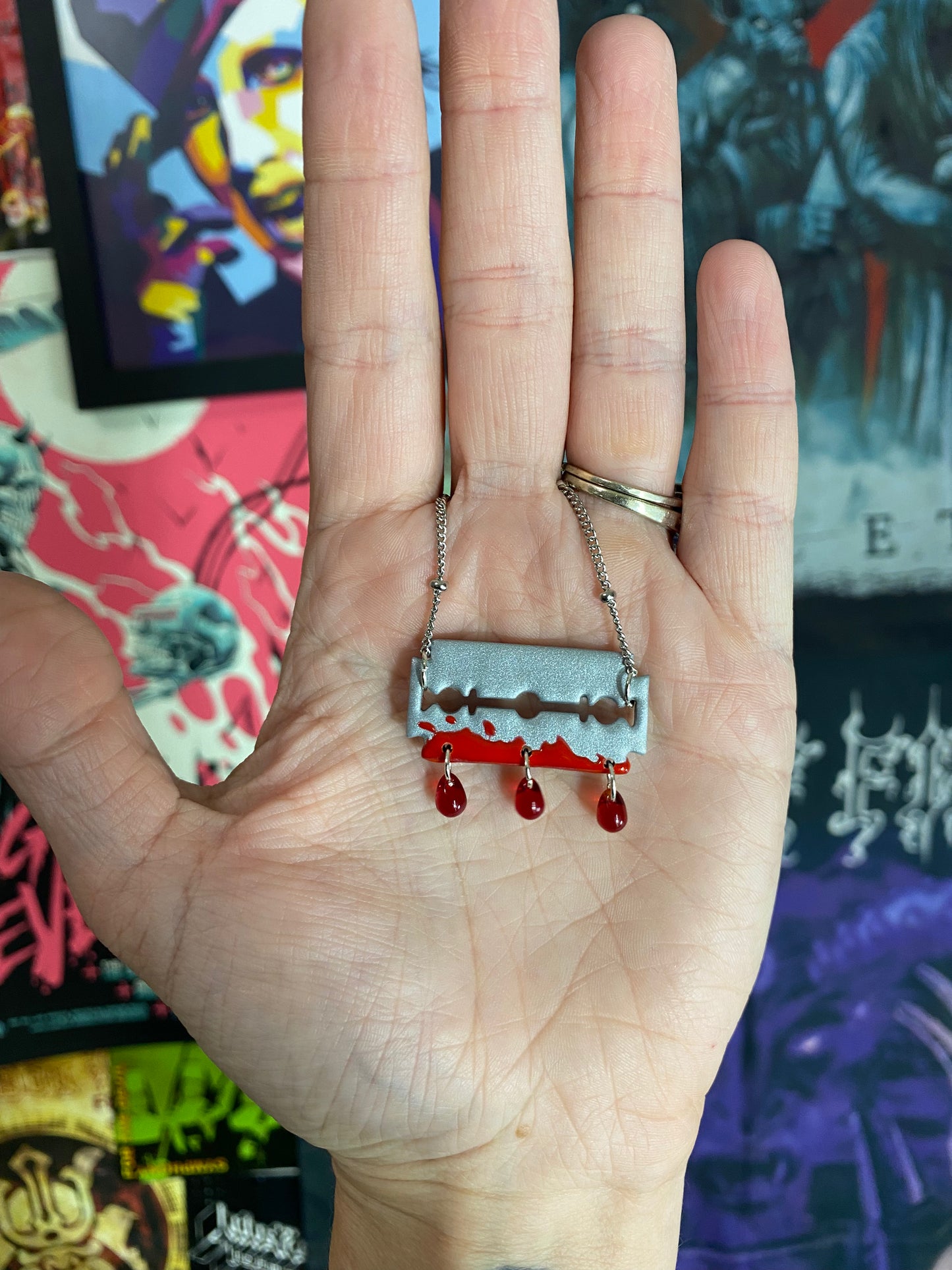 Razor Blade Choker Necklace