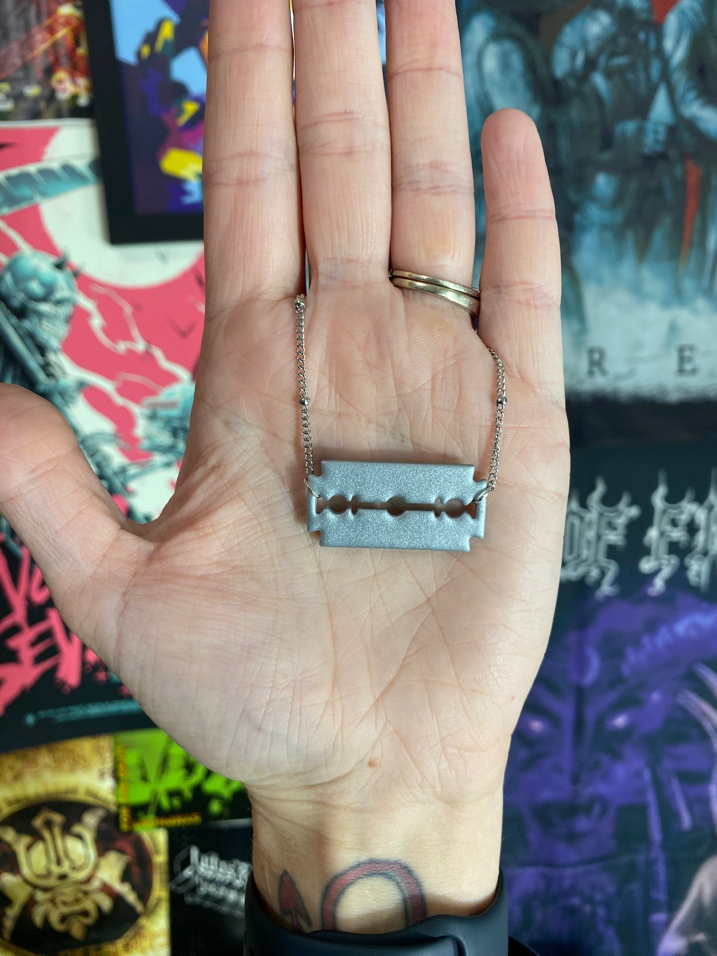 Razor Blade Choker Necklace