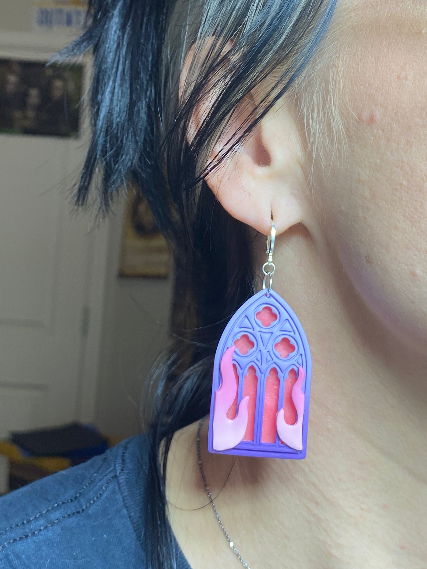 Pastel Cathedral Window Earrings & Necklace