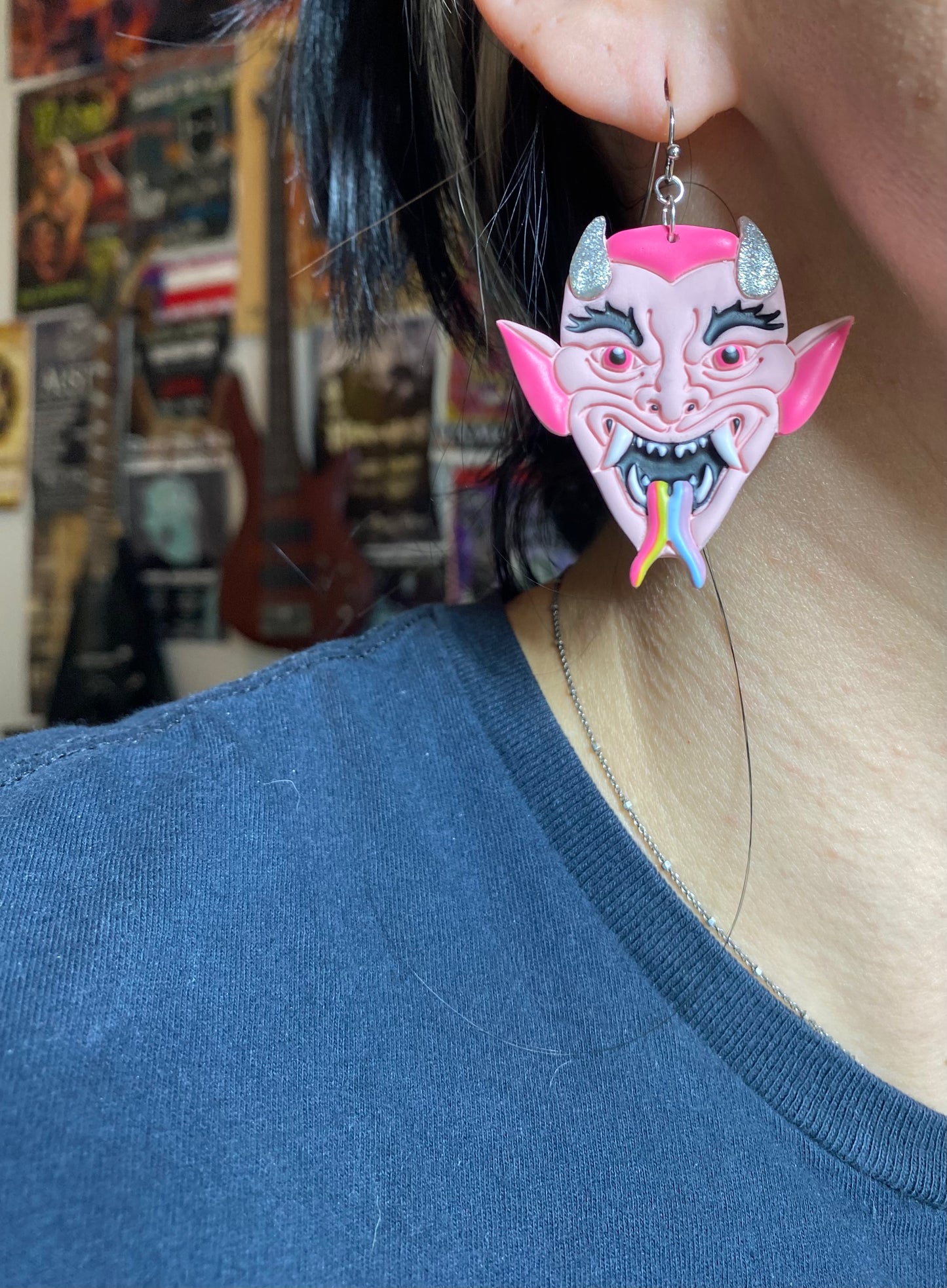 Pastel Devil Earrings & Necklace