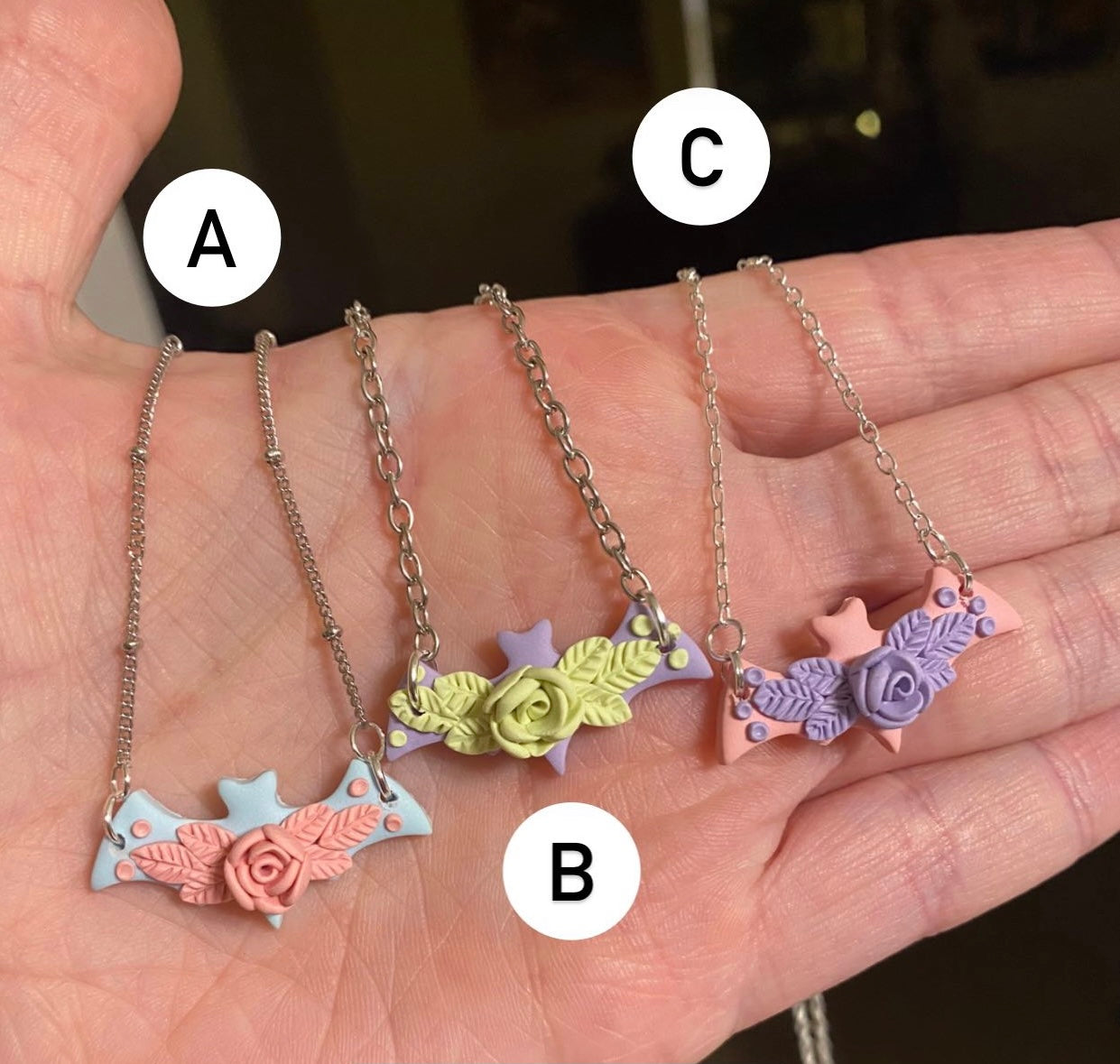 Pastel Bat Necklace