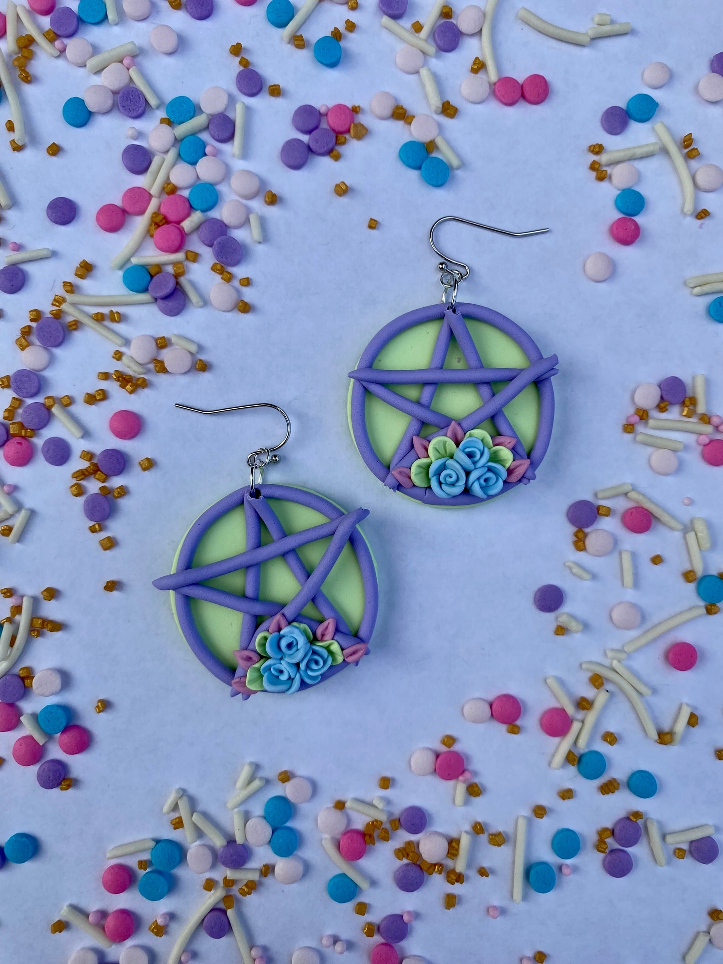 Pastel Pentacle Earrings