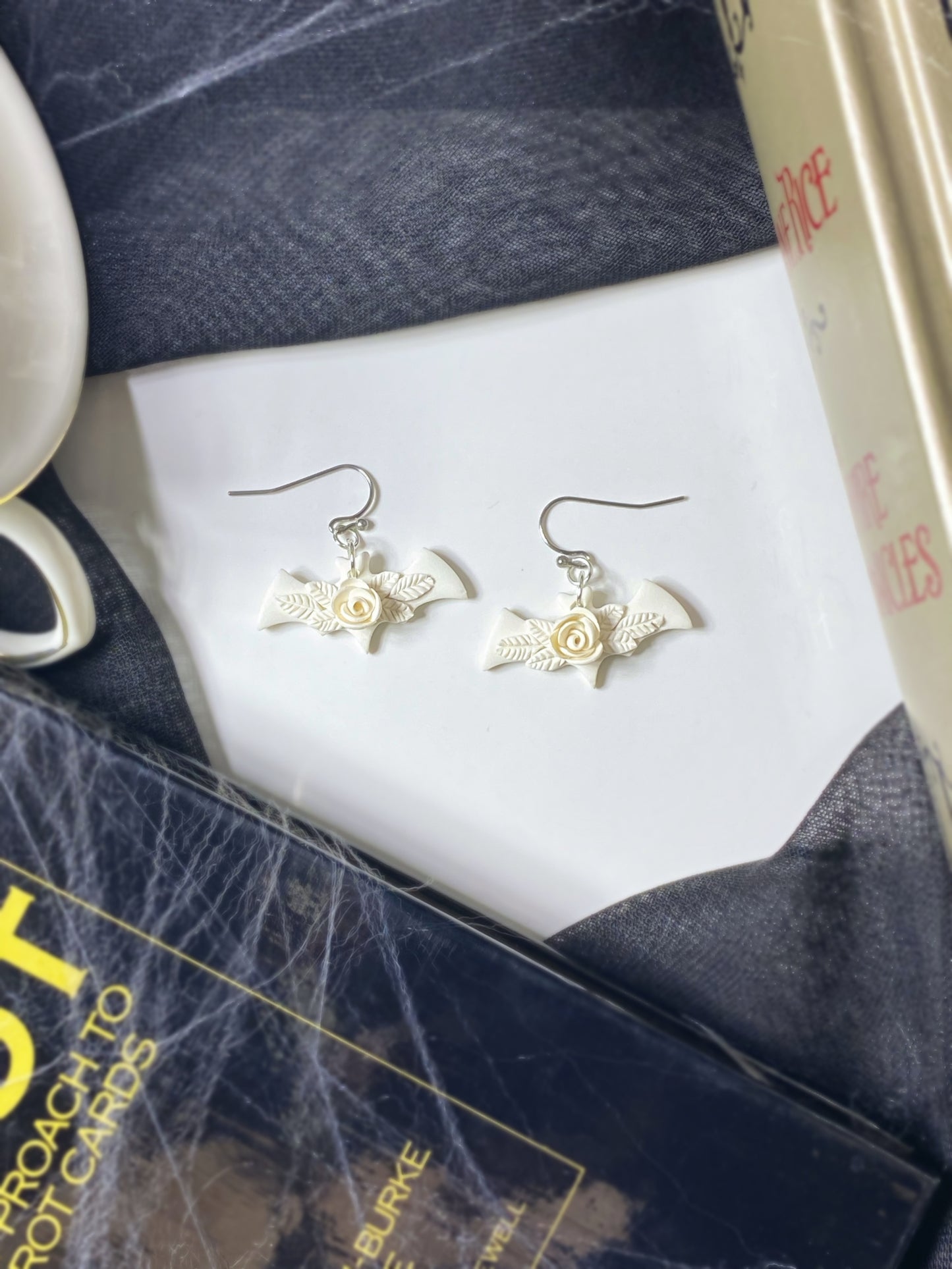 Floral Bat Earrings