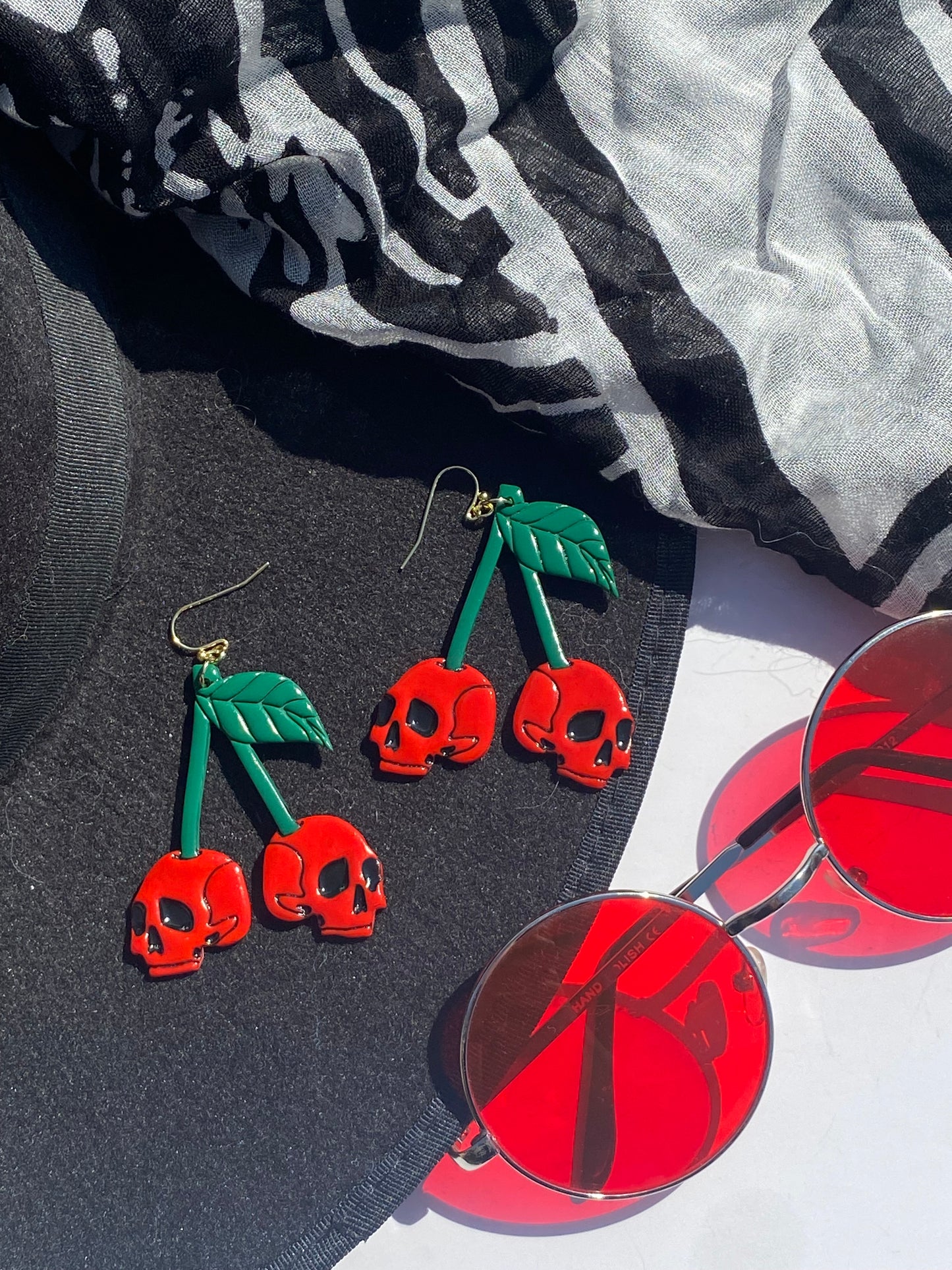 Cherry Skull Earrings