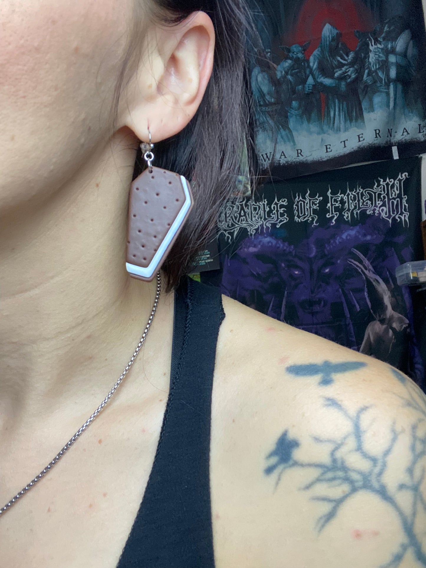 Coffin Ice Cream Sandwich Earrings