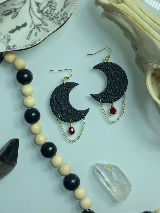 Chained Moon Earrings
