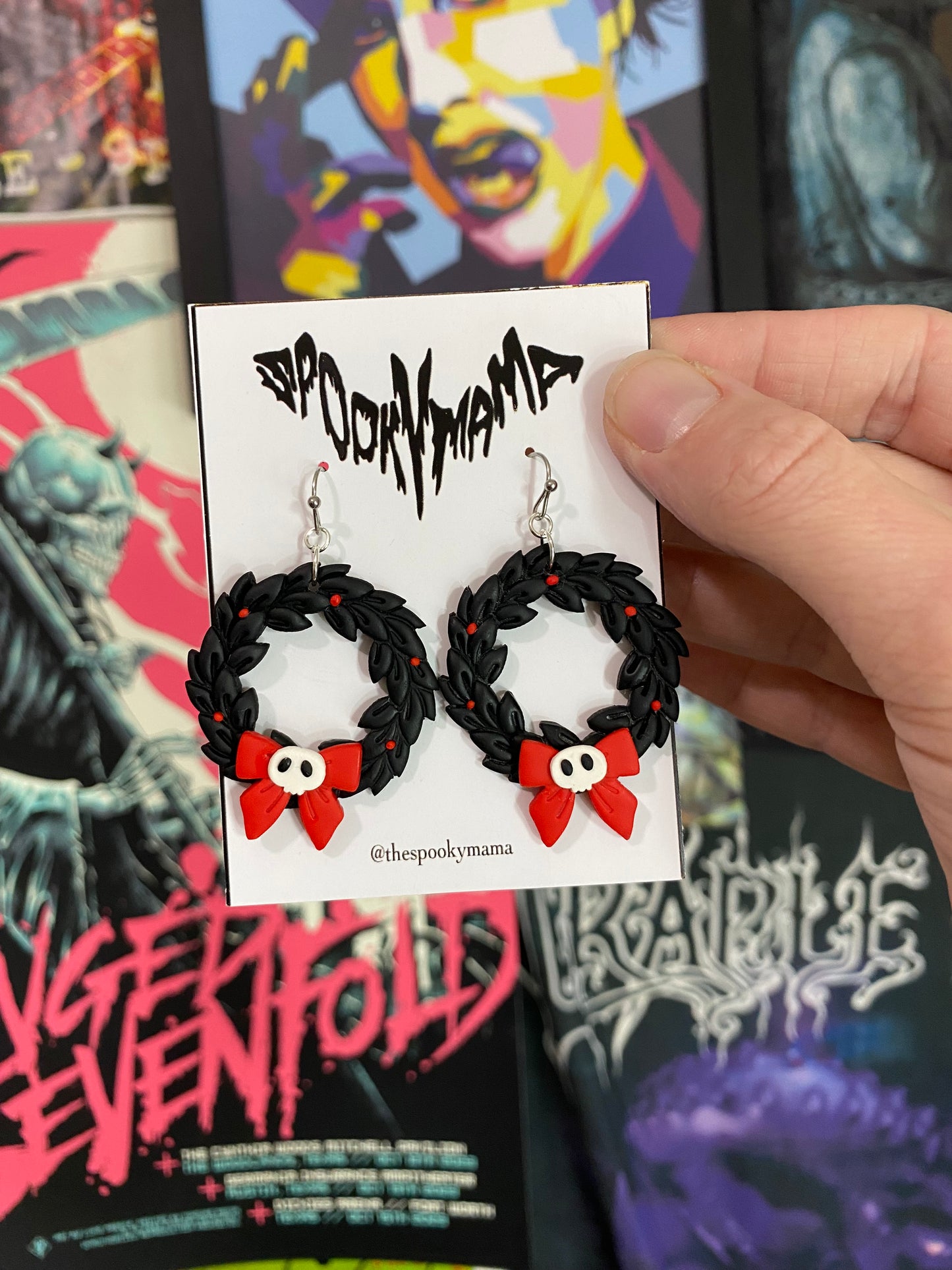 Spooky Wreath Earrings