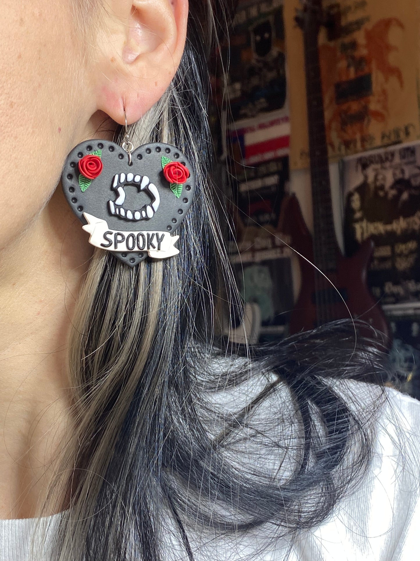 ‘Spooky’ Heart Earrings