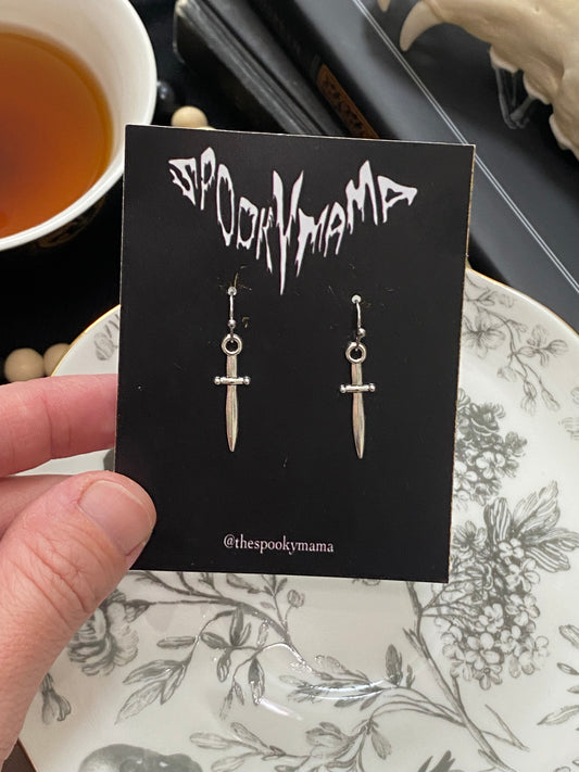 Silver Dagger Earrings