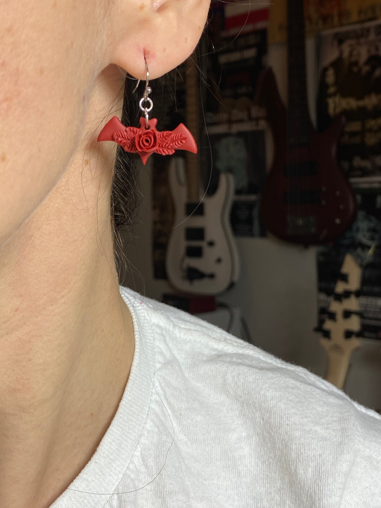 Floral Bat Earrings