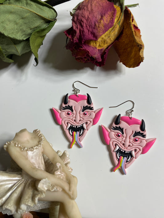 Pastel Devil Earrings & Necklace