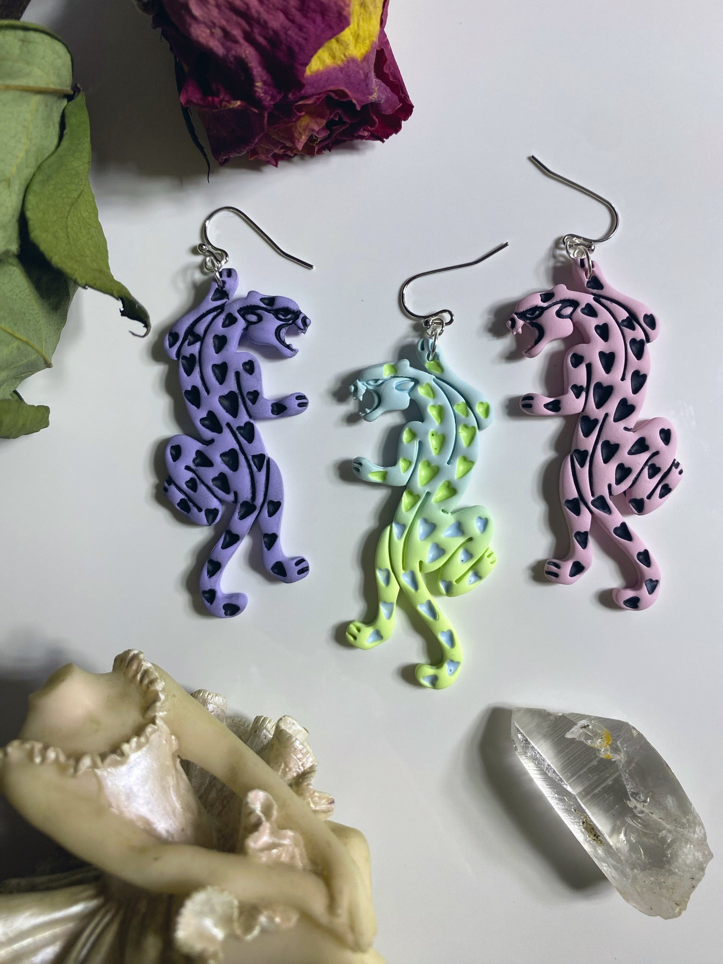Pastel Panther Earrings